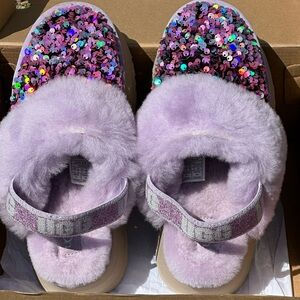 UGG Funkette Stellar Sequined Slides, Lilac